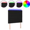 vidaXL Testiera LED nera 100x5x118/128 cm Tessuto