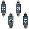 A2ZWORLD 4 Pezzi Lampada Led Siluro 12V 24V, 41mm, Luce Auto Camion Canbus, SV8.5 C5W C10W, 2.5W 120lumens, 8 SMD 2016, Bianco Freddo 6500K