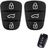 meukcez 2 Pezzi Guscio Cover Scocca Chiave in Gomma Auto, Compatibile con Hyundai e Kia, 3 Pulsanti, Copertura Protettiva per Chiavi del Telecomando, Parti di Ricambio Delle Chiavi Kia e Hyundai, Nero