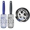 URAQT Spazzola Cerchi Auto, 2 Pezzi Microfibra Spazzola Ruote, Spazzolas Pulisci Cerchioni Auto, Spazzolas in Microfibra per Cerchi, Pulizia Auto,Senza Graffi,Manico Resistente per Tutti i Tipi Ruote