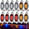 Biqing 4PCS Luci di Posizione Laterali Indicatori per Rimorchio,12V 24V indicatori Laterali luci Anteriori di Luce con Lunetta Cromata per Camion Rimorchio (Giallo4x+Bianco4x+Rosso4x)