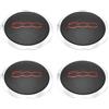 HWBZDPZQD 4 pezzi 133 mm coprimozzo for Fiat for 500 ruote coprimozzo centrale set 68078419AC 68078421AC copertura antipolvere 51884863(BlackRed)