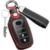 Rondrive Custodia per chiavi in pelle adatta per Toyota Yaris 4 GR Cross Hybrid Corolla CHR BZ4X Land Cruiser Hilux RAV4 2024-2026 Custodia per chiavi auto 2/3/4/5 tasti A-nero