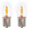 A2ZWORLD 2 Pezzi Lampada Led 12V 24V, 50mm, Luce per Auto Camion, BA15s S25 P21W R10W, 2 Cob 1.7W 300lm, Piedi Dritti 180° (Giallo Ambra)
