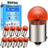 SOFOC BA15S 6V 10W 1156 Lampadina ambra luce svolta laterale 180°Polo P21W Contatto singolo Attacco a baionetta Mini G18 10pcs