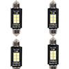 A2ZWORLD 4pcs Lampada Led Siluro 41mm,12V 24V, Canbus No Errore, T11 SV8.5 C5W, 6 SMD 3030, 2.5W 300lm, Luce Auto Camion Bianco 6500K