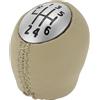 TUCKBOLD Pomello del cambio manuale a 6 velocità per Renault Clio | Leva del cambio anteriore per auto in plastica beige nera in similpelle 1 pz