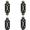A2ZWORLD 4pcs Lampada Led Siluro 41mm,12V 24V, Canbus No Errore, T11 SV8.5 C5W, 10 SMD 2016, 2.5W 380lm, Luce Auto Camion Bianco 6500K