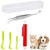 Kafeiya Set di 5 Pinza per Zecche,Pinzette per Zecche in Acciaio Inox,Pinza cCombinata 2 in 1 per Zecche e Zecche,Pinza Zecche di Professionale per Animali,Cani e Gatti(Verde)