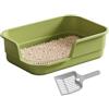 Generic Lettiera per gatti, grande, design facile da pulire, con paletta, semi-chiusa, aperta sulla parte superiore per il controllo degli odori, materiale con base antiscivolo, accessorio per l'igiene degli