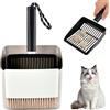 GBKDQQ Set di 3 lettiere per gatti, in acciaio inox con cabina in metallo, funzione setaccio, supporto ergonomico e paletta per la pulizia di tutti i gatti