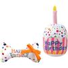 Anseom 2 Pezzi Giocattolo di Compleanno per Cani, Morbido Peluche Giocattolo Torta di Compleanno per Cuccioli, Giocattolo Interattivo Cigolante, Regalo di Compleanno per Cani Cuccioli