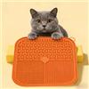 RQzaufania Slow Feeder Licky Mats per gatti e cani, morbido silicone, forte ventosa, partizioni multifunzionali per alleviare l'ansia (arancione)