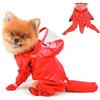 PAIDEFUL Impermeabile con copertura completa per cani di piccola taglia Giacca antipioggia a quattro zampe tinta unita Felpa con cappuccio impermeabile Vestiti per cuccioli, Rosso, S
