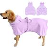Yoolhamy Accappatoio super assorbente per cani ananas morbido ad asciugatura rapida per cani accappatoio regolabile per asciugatura dopo il bagno con cappuccio (velluto corallo viola, XL)