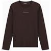 Emporio Armani T-Shirt Girocollo da Uomo in Piquet Elasticizzato a Maniche Lunghe, Marrone, Taglia L, Marrone, L