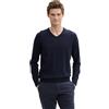 TOM TAILOR 202212 Strickpullover V-ausschnitt, Maglione Basic Uomo, Blu (Knitted Navy Melange 13160), XXL