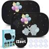 iZoeL Parasole Auto per Bambini 2 Pezzi Adatto per Finestrini Posteriori, Motivo Elefante, Autoadesivo, 8 Ventose, Custodia, 51 x 31 cm, Universale Protezione Solare E UV