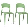 Totò Piccinni Sedia Omega in Polipropilene Moderne Design Impilabile,(L) 43x(P) 50x(A) 84 cm (2, New Verde Oliva)