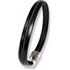 LuZ ITALY Bracciale in pelle - striscia 6 mm - Nero - Misure varie