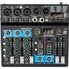 No Mixer Multifunzione Piccolo A 6 Canali per Spettacoli Palco, Trasmissio6633