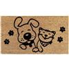 Social crazy Tappeto zerbino personalizzato - cane e gatto - cocco naturale ideale per ingressi (Cocco naturale, 40x60 cm)