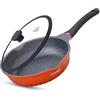 INTIGNIS Padella antiaderente profonda con coperchio, padella 3 in 1, mini wok - rivestimento in ceramica GREBLON | piano cottura a induzione sicuro | fondo in acciaio inox | senza PTFE e PFOA
