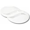 LEONARDO LUXURY HOME DESIGN Set 4 Piatti Porcellana a 2 Scomparti Bis Secondo e Contorno Design Moderno Idea Regalo