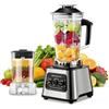 Genérico Frullatore multifunzione 6000 W, 2 in 1 frullatore a tazza con 9 velocità regolabili, 2 brocche, 4 lame in acciaio inox, frullatore da cucina per frullati, frullatori e succhi