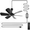 bestmoument Ventilatore da soffitto portatile da 45 cm con telecomando a 3 velocità, presa USB, alimentazione 5 V CC, 6 pale, tenda da campeggio per interni ed esterni, gazebo, spiaggia, appeso