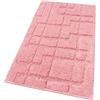 emmevi Tappeto Bagno Puro Cotone Morbido 3D Camera Sendiletto Elegante Lavabile mod.SNAKE 55X120 ROSA (R)