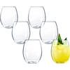 DoimoFlair Bicchieri da cocktail e da vino in plastica infrangibili, bicchieri da bere in policarbonato, trasparenti, 40 cl. Set da 6 pezzi