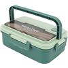 Aramox 1000 Ml di Plastica da 3 Scompartimenti Box con Manico, Box a Microonde per Bambini Adulti, Contenitore per il Pranzo Alimentare per il Picnic per la Scuola degli Uffici
