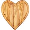 levandeo Ciotola in legno d'ulivo, ca. 20 x 20 cm, cuore in legno, decorazione da tavolo, pezzo unico, a forma di cuore Love Love Love