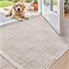 COLOR&GEOMETRY Zerbino d'Ingresso 50x80cm, Sporco Zerbino Absorbentes, Tappeto Ingresso Interno ultrasottile, per Ingresso, Porta e Corridoio, Geo beige