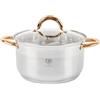 KARL HAUSMANN Pentola Acciaio Inox - 3L - 20 cm - Casseruola Induzione con Coperchio Vetro - Pentola Inox 18/0 - Scala Misura - Per Tutti i Fuochi - Pentole Acciaio Inossidabile