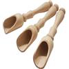 Efo Set di 3 Cucchiai in Legno Con Impugnatura Lunga, Multiuso per Sale, Spezie e Semi - Paletta Rustica per Sale da Bagno, Dimensioni 3 x 14 cm (B)