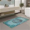 Wecon Home WECONhome - Tappetino da Bagno Vintage Lavabile e Antiscivolo con Motivo Orientale, Eleganza e Comfort per Ogni Bagno - Healing (70 x 120 cm, Blu)