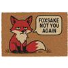 CKB LTD Foxsake Not You Again V2 - Zerbino a tema volpe, con scherzo, con retro in PVC antiscivolo, fibra di cocco naturale, dimensioni 60 x 40 cm