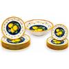Generico KORAT - Set Piatti in Melamina 13 Pezzi Fantasia Limoni Mediterranei, Servizio Tavola per 6 Persone con 6 Piatti Piani 28 cm, 6 Piatti Dessert 22 cm e Insalatiera 30 cm, Leggeri e Resistenti