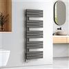 EMKE Scaldasalviette ad Acqua Calda, 1320x500 mm, Termoarredo da Parete, Antracite, 695W, Porta Salviette Riscaldato, Facile Installazione, Design Moderno