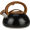 KARL HAUSMANN Bollitore Acqua per Induzione - 3L - Nero Bollitore Acciaio Inox non elettrico - Teiera Fischio per Gas da Fornello - Tea Kettle Stove Induction