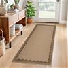 Famibay Runner per corridoio, 60 x 120 cm, antiscivolo, lavabile, tessuto marrone, assorbente, tappeto in iuta per corridoi, cucina, ingresso, pavimento, corridoio