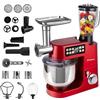 LEHMANN Teyles Impastatrice Planetaria Professionale 2100W 8L con Bilancia Integrata, Touchscreen e Ciotola Riscaldata, Blender 1,5L, Tritacarne, Planetaria per Pane e Pizza, Rosso