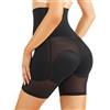 Irisnaya Donne Shapewear Control Mutandine Body Shaper Butt Lifter Imbottito Hip Enhancer Senza Cuciture Biancheria Intima Hi- Waist Trainer Breve - Nero - S