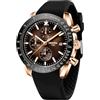 NIBOSI Orologi da uomo analogico al quarzo cronografo impermeabile data luminosa oro rosa argento orologio da polso uomo moda casual orologi per uomini classico elegante regalo in pelle oro nero