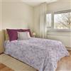 PENSIERI DELICATI Telo Copriletto 170 x 280 cm, Telo Singolo 100% Cotone Pique, Ideale Come Arredo, Coperta Salva Letto 1 Piazza, Fantasia Vittoria Rosa, 100% Made in Italy