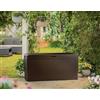Dmora Cassapanca Outdoor Torio 44.7x116.4x57h cm Marrone Impermeabile Chiusura Lucchetto, Peso Supportato 150 kg