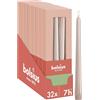 Bolsius Essentials - Candele a punta liscia - rosa chiaro - 24,5 cm - 32 pezzi - 7,5 ore - candele decorative - senza olio di palma - con cera vegetale naturale