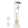 Relaxdays Piantana Portarotolo e Scopino, Portascopino Bagno, Porta Rotolo Carta Igienica, HLP: 79x21,5x21,5 cm, Bianco